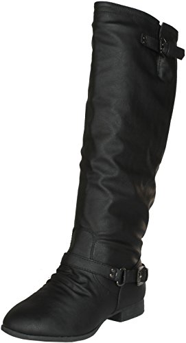 TOP Moda Women's Coco 1 Knee High Riding Boot (12, Premium Midnight Black)