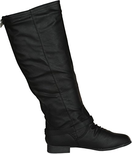 TOP Moda Women's Coco 1 Knee High Riding Boot (12, Premium Midnight Black)