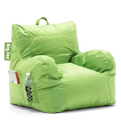 Big Joe Dorm Bean Bag Chair with Drink Holder and Pocket, Spicy Lime Smartmax, 3ft & Bean Refill 2Pk Polystyrene Beans for Bean Bags or Crafts, 100 Liters per Bag