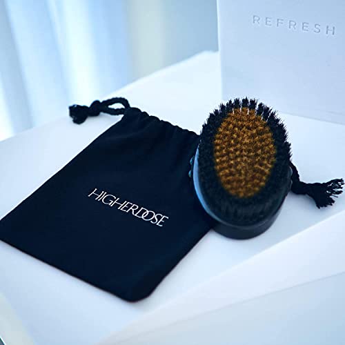 HigherDOSE Copper Body Brush - Dry Brush with Ion Charged Bristles to Wake Up, Exfoliate, and Reduce Stress