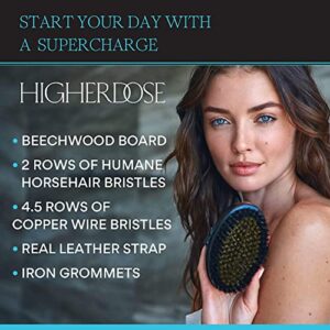 HigherDOSE Copper Body Brush - Dry Brush with Ion Charged Bristles to Wake Up, Exfoliate, and Reduce Stress