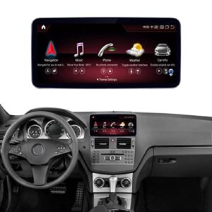 road top android 12 car stereo 10.25″ 8gb+128gb car touch screen for mercedes benz c class w204 2008 to 2010 year with ntg4.0, support wireless carplay, global weather, ota upgrade, voice control