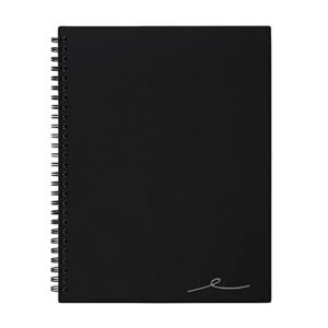 office depot wirebound notebook, 7 1/4in x 9 1/2in, 1 subject, narrow ruled, 160 pages (80 sheets), black, odus1402-026