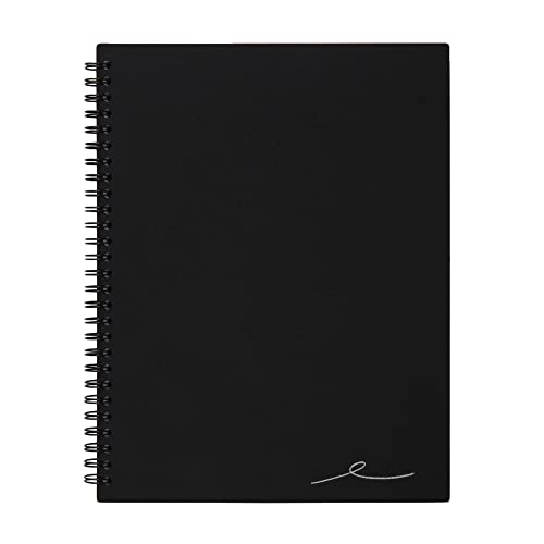 Office Depot Wirebound Notebook, 7 1/4in x 9 1/2in, 1 Subject, Narrow Ruled, 160 Pages (80 Sheets), Black, ODUS1402-026