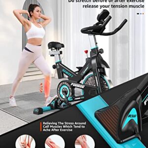 pooboo Magnetic Resistance Indoor Cycling Bike, Belt Drive Indoor Exercise Bike Stationary LCD Monitor with Ipad Mount ＆Comfortable Seat Cushion for Home Cardio Workout Cycle Bike Training Upgraded Version