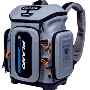 Plano Atlas 3700 Tackle Fishing Backpack, Gray EVA Material, Includes 3 3750 StowAway Utility Boxes for Worms, Lures, & Baits, Waterproof & Non-Skid Base