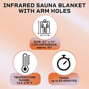 LifePro Sauna Blanket for Detoxification - Portable Far Infrared Sauna for Home Detox Calm Your Body and Mind Regular Black