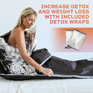 LifePro Sauna Blanket for Detoxification - Portable Far Infrared Sauna for Home Detox Calm Your Body and Mind Regular Black