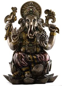 top collection large ganesha statue- hindu ganesha lord of success sculpture in premium cold cast bronze – 24-inch collectible figurine