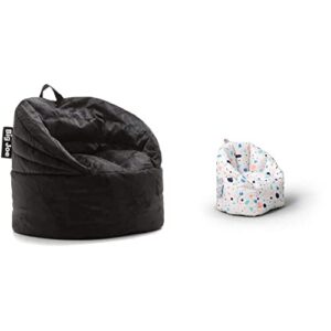 Big Joe Stack Chair, Black Plush Bean Bag & Milano Kid's Bean Bag Chair, Dolce Terazzo Lenox, 2ft Small