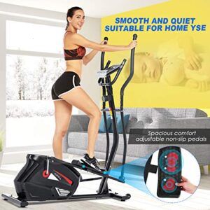 Eliptical Exercise Machine,APP Elliptical Cross Trainer for Home Use,Heavy-Duty Gym Equipment for Indoor Workout & Fitness (Black)