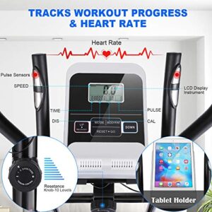 Eliptical Exercise Machine,APP Elliptical Cross Trainer for Home Use,Heavy-Duty Gym Equipment for Indoor Workout & Fitness (Black)