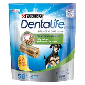 Purina DentaLife Made in USA Facilities Toy Breed Dog Dental Chews, Daily Mini - 58 ct. Pouch