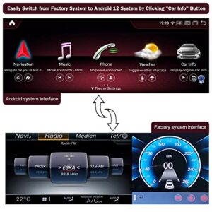 Road Top Android 12 Car Stereo 10.25" Car Touch Screen for Mercedes Benz C GLC Class W205 2015-2018 Year Car with NTG5.0, 8GB+128GB Support Wireless Carplay, Global Weather,OTA Upgrade,Voice Control