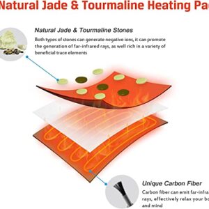 UTK Far Infrared Natural Jade and Tourmaline Heating Pad for Back, Small Pro (23.5”X16”), Smart Controller with Memory Function, Auto Shut Off and Travel Bag Included