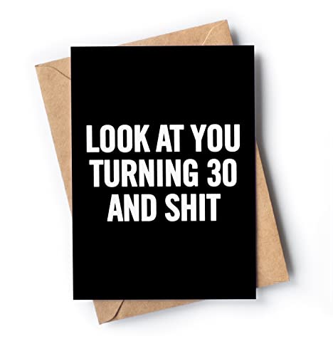 Funny 30th Birthday Card for men or women with envelope | Joke card for someone who is turning 30 years old | Original and unique present idea for son, daughter.