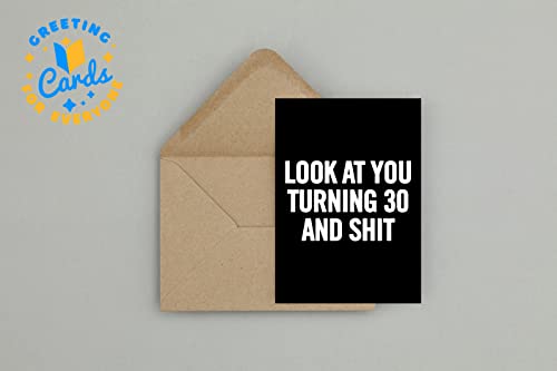 Funny 30th Birthday Card for men or women with envelope | Joke card for someone who is turning 30 years old | Original and unique present idea for son, daughter.