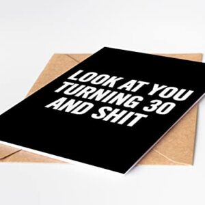 Funny 30th Birthday Card for men or women with envelope | Joke card for someone who is turning 30 years old | Original and unique present idea for son, daughter.