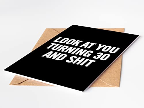 Funny 30th Birthday Card for men or women with envelope | Joke card for someone who is turning 30 years old | Original and unique present idea for son, daughter.