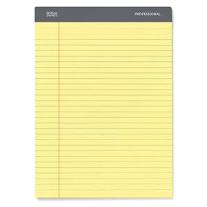 Office Depot Professional Legal Pad, 8 1/2in. x 11 3/4in., Legal Ruled, 50 Sheets Per Pad, Canary, Pack Of 8 Pads, 99527