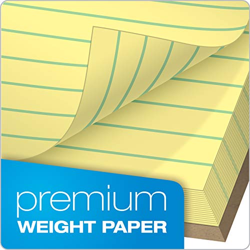 Tops Docket Gold Writing Pads, 8-1/2" x 11-3/4", Legal Rule, Canary Paper, Perforated, 50 Sheets, 6 Pack (63956)