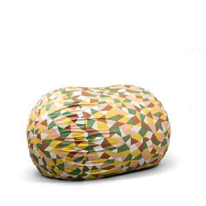 big joe fuf xxl foam filled bean bag chair with removable cover, retro geo plush, 6ft giant