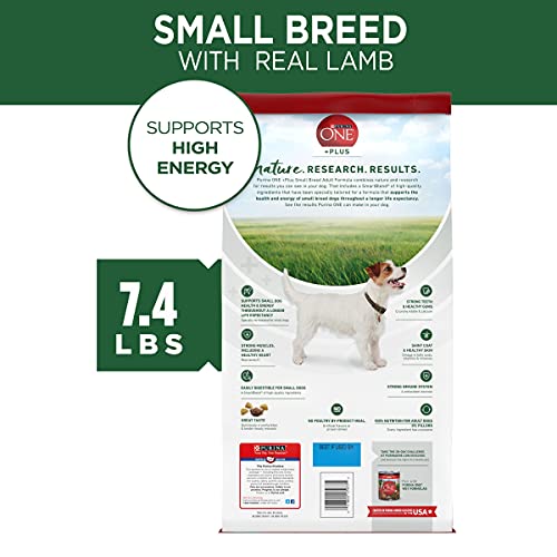 Purina ONE Natural Small Breed Dry Dog Food, +Plus Lamb & Rice Formula - 7.4 lb. Bag