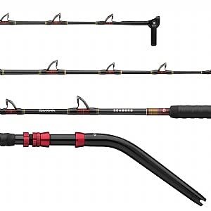 daiwa seaborg dendoh rod | 6′ x-heavy | sections=2 | 80-200 lb. line weight | long curved