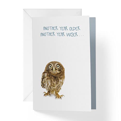 1Up Greetings Funny Birthday Card About Getting Older - You’re A Hoot Owl Single Card with Envelope | 5”x7.5” | Funny Birthday Card for Men or Funny Birthday Card For Older Man