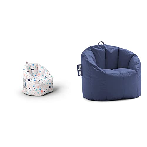 Big Joe Milano Kid's Bean Bag Chair, Dolce Terazzo Lenox, 2ft Small & Milano Bean Bag Chair, Navy Smartmax, 2.5ft