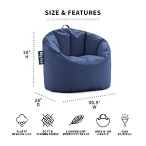 Big Joe Milano Kid's Bean Bag Chair, Dolce Terazzo Lenox, 2ft Small & Milano Bean Bag Chair, Navy Smartmax, 2.5ft