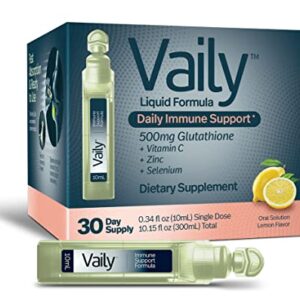 Liquid Glutathione 500 mg | Detox Every Day | + Vitamin C, Zinc and Selenium | More Energy | High Potency Antioxidant | Skin Health | Great Taste | Single-dose Vials | 30 Doses