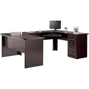 Realspace® Broadstreet 65"W U-Shaped Executive Desk, Walnut