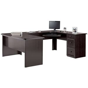 realspace® broadstreet 65″w u-shaped executive desk, walnut