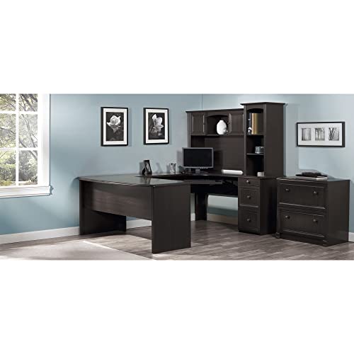 Realspace® Broadstreet 65"W U-Shaped Executive Desk, Walnut