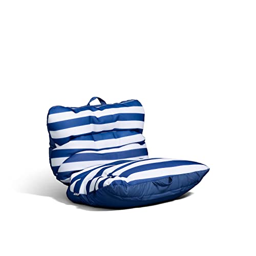 Big Joe Roma Float No Inflation Needed Pool Float with Drink Holder, Americana Nautical Stripe Double Sided Mesh, 3ft