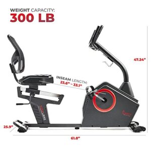 Sunny Health & Fitness Premium Magnetic Resistance Smart Recumbent Bike with Exclusive SunnyFit® App Enhanced Bluetooth Connectivity - SF-RB4850SMART