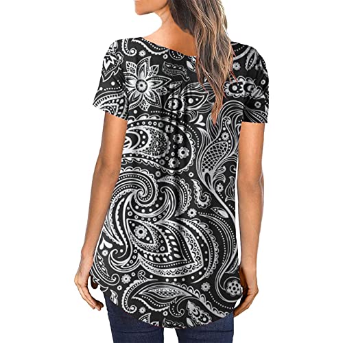 Corset Tops for Women Women's Tops Plus Size Hide Belly Tunic 2023 Summer Short Sleeve T Shirts Henley Cute Tshirts Dressy Casual Blouses Lantern Sleeve Dress