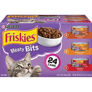 purina friskies gravy wet cat food variety pack, meaty bits – (24) 5.5 oz. cans