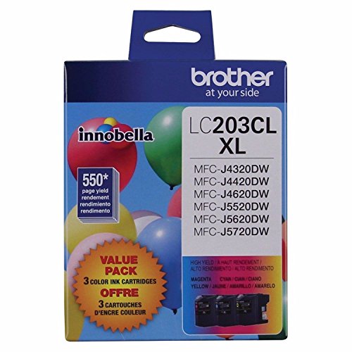 Brother MFC-J5520DW High Yield C/M/Y Ink Cartridge 3-Pack (Includes OEM# LC203C, LC203M, LC203Y) (3 x 550 Yield)