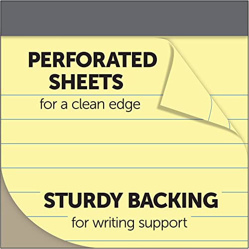 Office Depot Professional Legal Pad, 8 1/2in. x 14in., Canary, Legal Ruled, 50 Sheets, 4 Pads/Pack, 99489