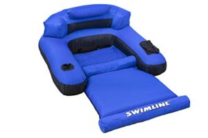 swimline floating lounge chair blue/black, 16 inch