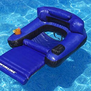 Swimline Floating Lounge Chair Blue/Black, 16 Inch