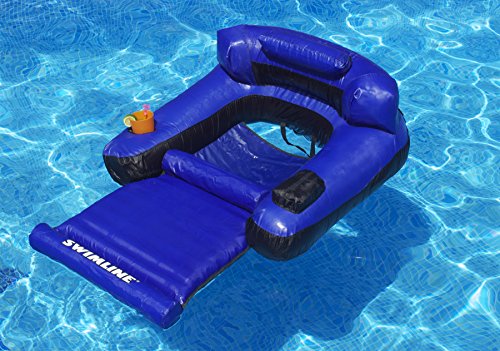 Swimline Floating Lounge Chair Blue/Black, 16 Inch