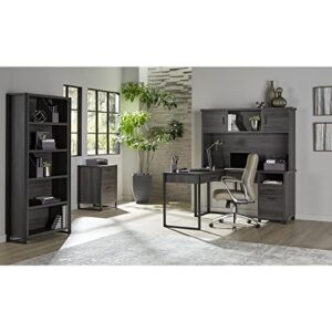 Realspace® DeJori 59"W L-Shape Corner Desk With Hutch, Charcoal