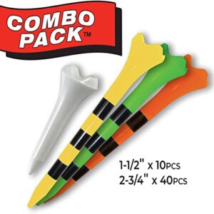 Pride Golf Tee Pride Performance Combo Pack (50 Count: 40 2-3/4" & 10 1-1/2")