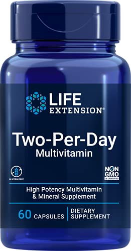 Life Extension Two-Per-Day Multivitamin - A Healthy Dose of Vitamins & Minerals – Gluten-Free – Non-GMO – 60 Capsules