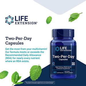 Life Extension Two-Per-Day Multivitamin - A Healthy Dose of Vitamins & Minerals – Gluten-Free – Non-GMO – 60 Capsules