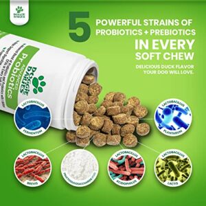 Doggie Dailies Probiotics for Dogs, Advanced Dog Probiotics with Prebiotics, Promotes Digestive Health, Supports Immune System and Overall Health (Duck)