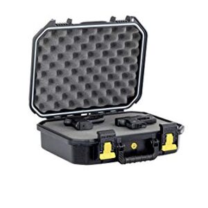 Plano All-Weather Double Pistol Case Watertight & Dust-Proof Gun Case for Two Pistols; High Density Pluck Foam, Black; Continuous Dri-Loc Seal